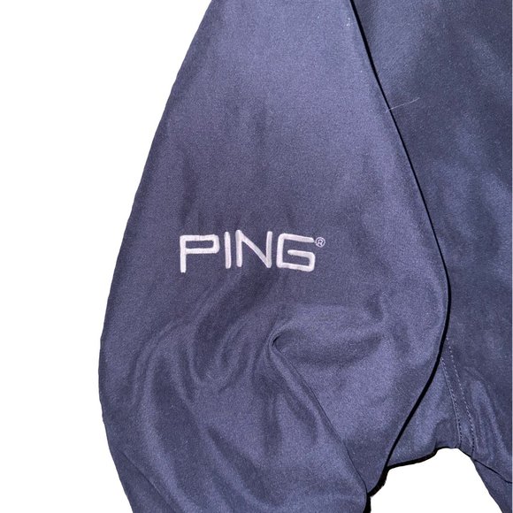 Men's Ping Volvo Golf Windbreaker Pullover - Navy Blue - Medium - Picture 2 of 4